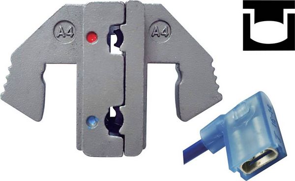 Produktbild: TOOLCRAFT PLE-0A4 Crimp-Eins&auml;tze Isolierte Flachsteckh&uuml;lsen Quetschbereich: 0.5 bis 2.5 mm&sup2; Passend f&uuml;r Marke (Zangen): TOOLCRAFT PZ-500