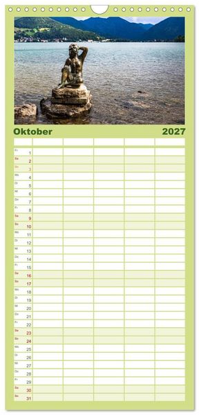 Produktbild: Familienplaner 2027 - Magischer Tegernsee mit 5 Spalten (Wandkalender, 21 x 45 cm) CALVENDO