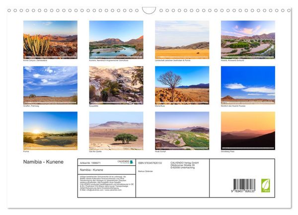 Produktbild: Namibia - Kunene (Wandkalender 2026 DIN A3 quer), CALVENDO Monatskalender