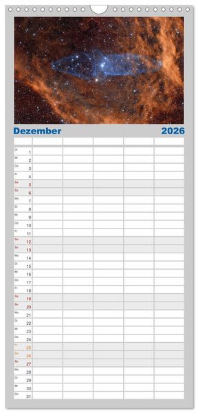 Produktbild: Familienplaner 2026 - Juwelen der Nacht mit 5 Spalten (Wandkalender, 21 x 45 cm) CALVENDO