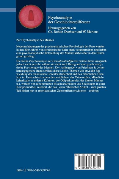 Produktbild: Zur Psychoanalyse des Mannes