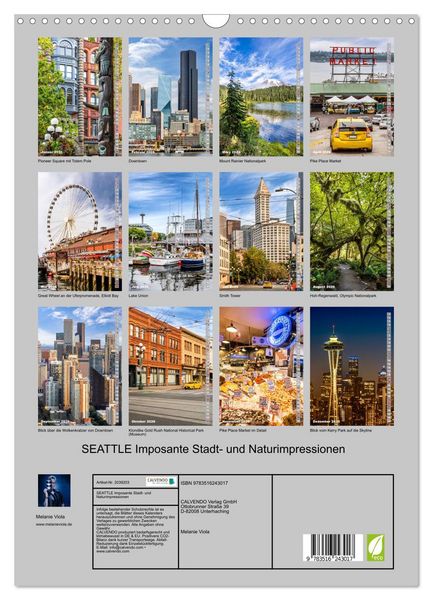 Produktbild: SEATTLE Imposante Stadt- und Naturimpressionen (Wandkalender 2026 DIN A3 hoch), CALVENDO Monatskalender