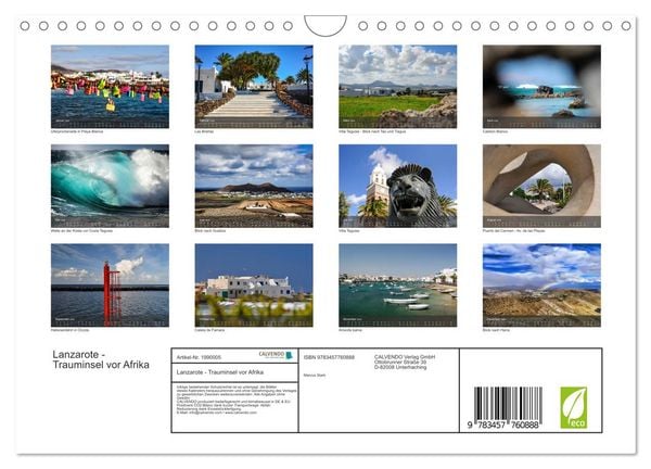 Produktbild: Lanzarote - Trauminsel vor Afrika (Wandkalender 2026 DIN A4 quer), CALVENDO Monatskalender