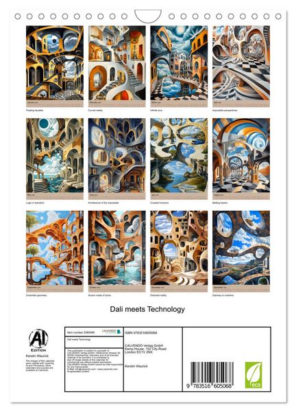 Produktbild: Dali meets Technology (Wall Calendar 2026 DIN A4 portrait), CALVENDO 12 Month Wall Calendar