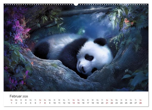 Produktbild: Schwarz auf Wei&szlig; - Der Panda-Kalender (Wandkalender 2026 DIN A2 quer), CALVENDO Monatskalender