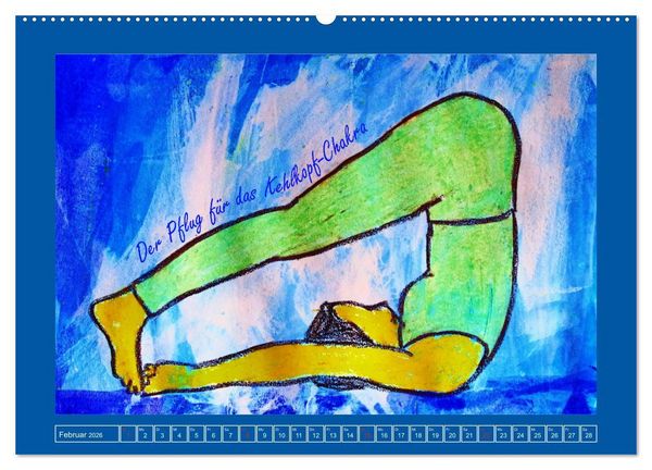 Produktbild: Farbige Yoga Kraftwelt - Yoga Asanas f&uuml;r die Chakren (hochwertiger Premium Wandkalender 2026 DIN A2 quer), Kunstdruck in Hochglanz