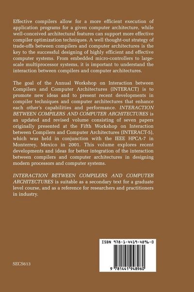 Produktbild: Interaction Between Compilers and Computer Architectures