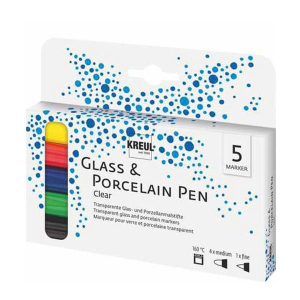 Produktbild: KREUL Glass & Porcelain Pen Clear 5 St&uuml;ck Kartonetui