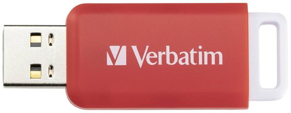 Verbatim V DataBar USB 2.0 Drive USB-Stick 16GB Rot 49453 USB 2.0