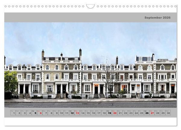 Produktbild: London Street Fronts 2026 / UK-Version (Wall Calendar 2026 DIN A3 landscape), CALVENDO 12 Month Wall Calendar