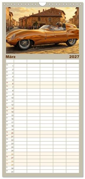 Produktbild: Familienplaner 2027 - N&auml;chster Halt: Rennstrecke mit 5 Spalten (Wandkalender, 21 x 45 cm) CALVENDO
