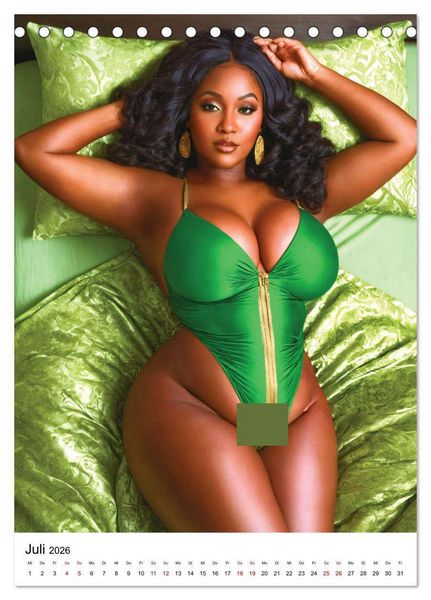 Produktbild: Busty Black - Vollbusige, exotische Frauen (Tischkalender 2026 DIN A5 hoch), CALVENDO Monatskalender