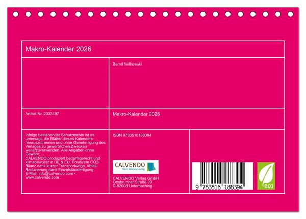 Produktbild: Makro-Kalender 2026 (Tischkalender 2026 DIN A5 quer), CALVENDO Monatskalender