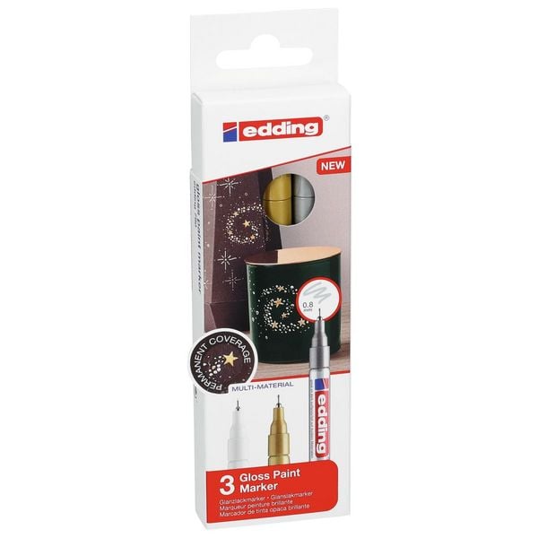 edding 780 Glanzlackmarker 3er Set metallic