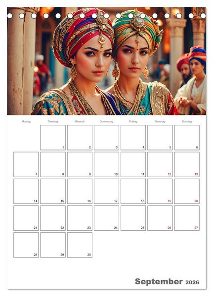 Produktbild: Frauen des Sultans (Tischkalender 2026 DIN A5 hoch), CALVENDO Monatskalender