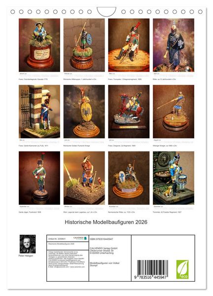 Produktbild: Historische Modellbaufiguren 2026 (Wandkalender 2026 DIN A4 hoch), CALVENDO Monatskalender