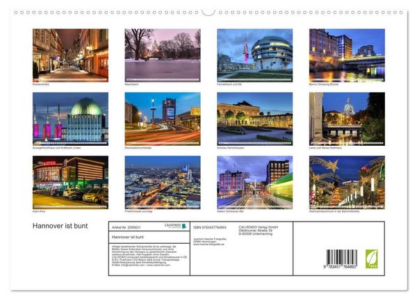 Produktbild: Hannover ist bunt (hochwertiger Premium Wandkalender 2026 DIN A2 quer), Kunstdruck in Hochglanz