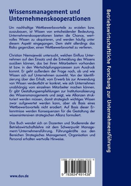Produktbild: Wissensmanagement und Unternehmenskooperationen