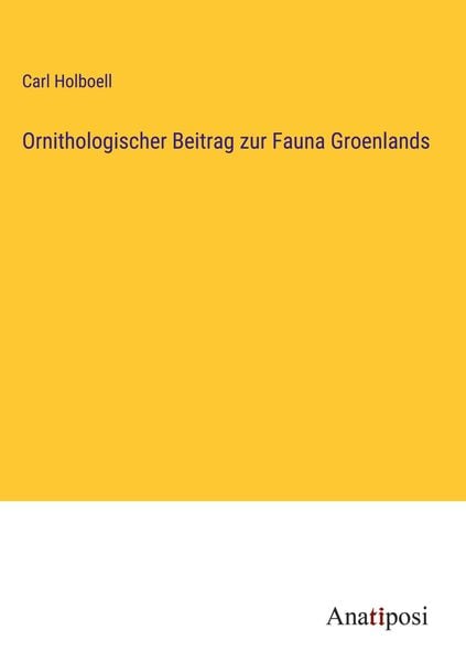 Produktbild: Ornithologischer Beitrag zur Fauna Groenlands