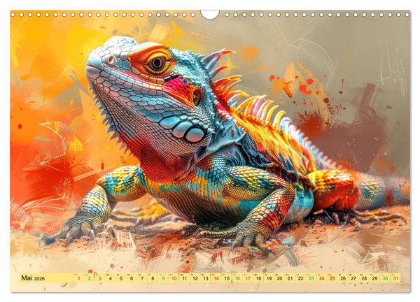 Produktbild: Tiere im Pop Art Kleid (Wandkalender 2026 DIN A3 quer), CALVENDO Monatskalender