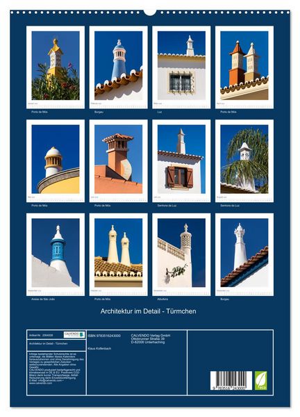 Produktbild: Architektur im Detail - T&uuml;rmchen (hochwertiger Premium Wandkalender 2026 DIN A2 hoch), Kunstdruck in Hochglanz