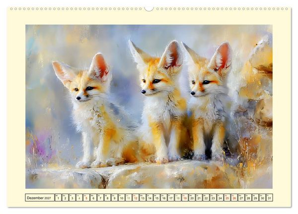 Produktbild: Fenneks. Kleine W&uuml;stenf&uuml;chse im Saharasand (hochwertiger Premium Wandkalender 2027 DIN A2 quer), Kunstdruck in Hochglanz
