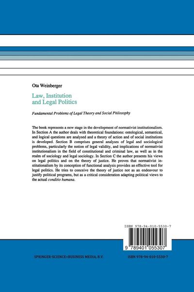 Produktbild: Law, Institution and Legal Politics