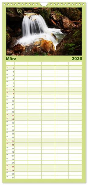 Produktbild: Familienplaner 2026 - Naturschauspiel Zillertaler Wasser mit 5 Spalten (Wandkalender, 21 x 45 cm) CALVENDO