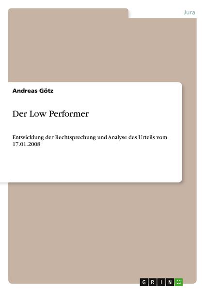 Produktbild: Der Low Performer