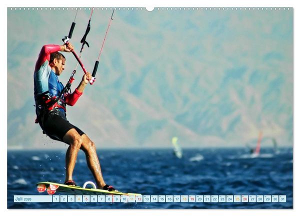 Produktbild: Kitesurfen - Wasser, Wind und coole Typen (Wandkalender 2026 DIN A2 quer), CALVENDO Monatskalender