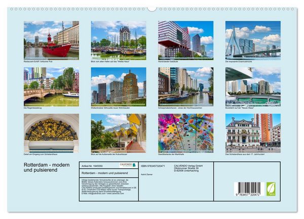 Produktbild: Rotterdam - modern und pulsierend (hochwertiger Premium Wandkalender 2026 DIN A2 quer), Kunstdruck in Hochglanz