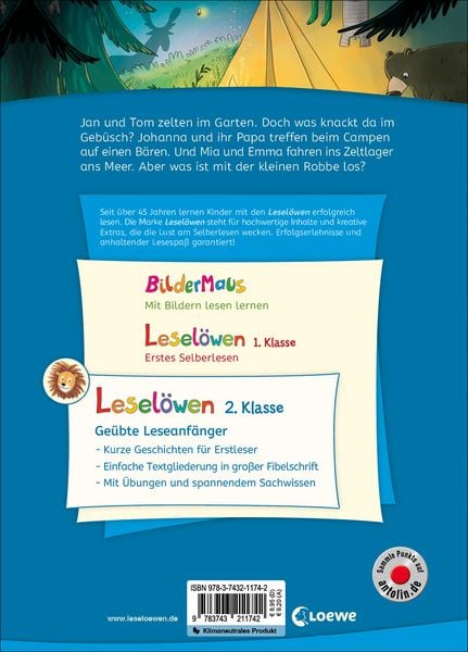 Produktbild: Lesel&ouml;wen 2. Klasse - Geschichten von Camping-Abenteuern