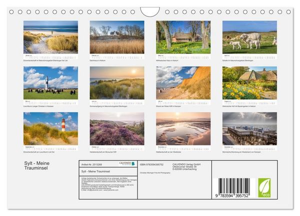 Produktbild: Sylt - Meine Trauminsel (Wandkalender 2027 DIN A4 quer), CALVENDO Monatskalender