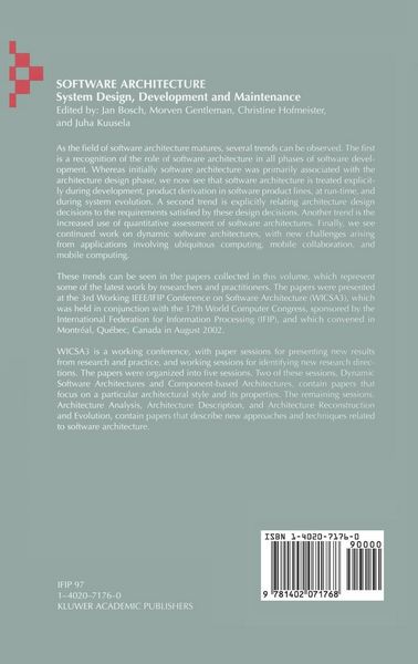 Produktbild: Software Architecture: System Design, Development and Maintenance