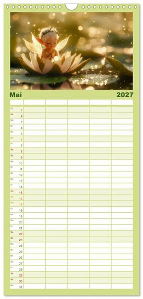 Produktbild: Familienplaner 2027 - Niedliche Naturwesen mit 5 Spalten (Wandkalender, 21 x 45 cm) CALVENDO