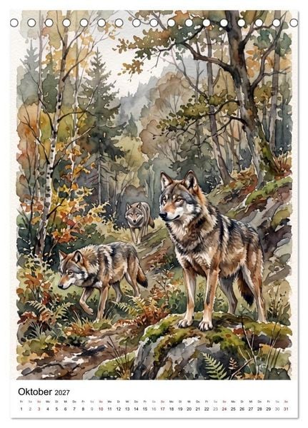 Produktbild: Begegnungen im Wald (Tischkalender 2027 DIN A5 hoch), CALVENDO Monatskalender