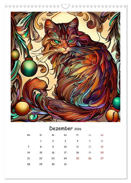 Produktbild: Jugendstil Katzen (Wandkalender 2026 DIN A3 hoch), CALVENDO Monatskalender