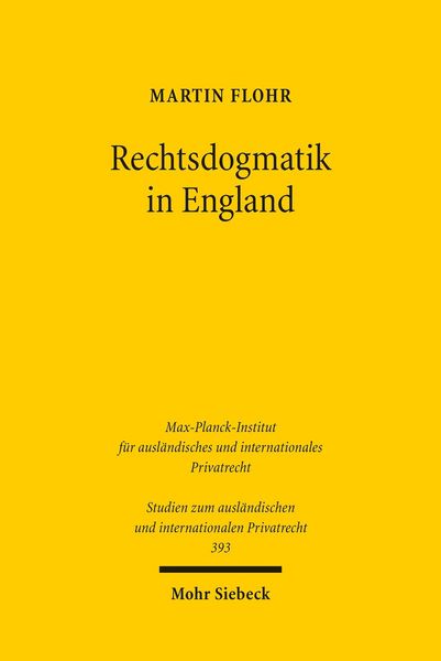 Produktbild: Rechtsdogmatik in England