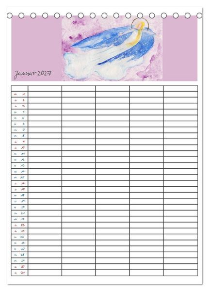 Produktbild: Engelhafter Familienplaner (Tischkalender 2027 DIN A5 hoch), CALVENDO Monatskalender