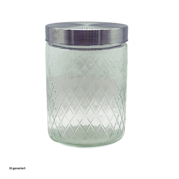 Produktbild: neuetischkultur Vorratsglas mit Edelstahldeckel Rauten-Pr&auml;gung
