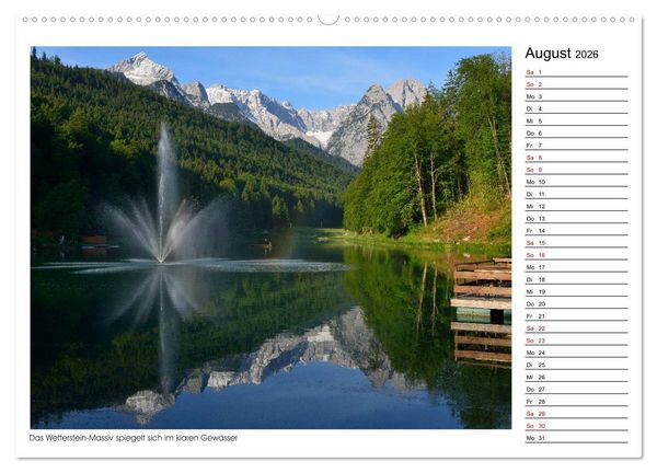 Produktbild: Zu Besuch am Riessersee (hochwertiger Premium Wandkalender 2026 DIN A2 quer), Kunstdruck in Hochglanz
