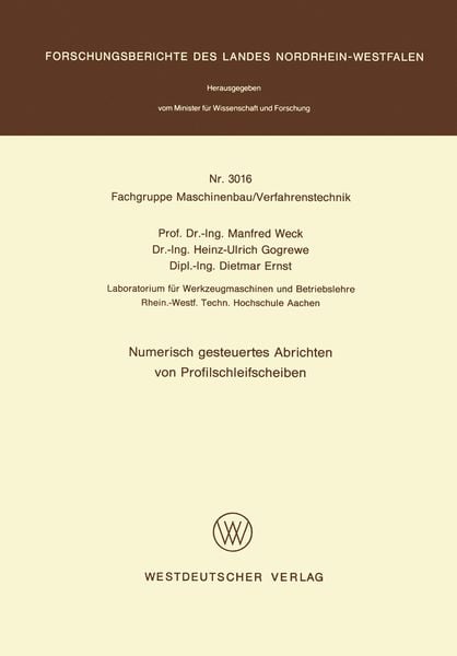 Produktbild: Numerisch gesteuertes Abrichten von Profilschleifscheiben