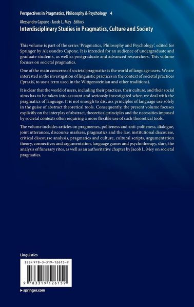 Produktbild: Interdisciplinary Studies in Pragmatics, Culture and Society