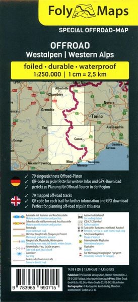 Produktbild: FolyMaps OFFROAD Westalpen 1:250 000
