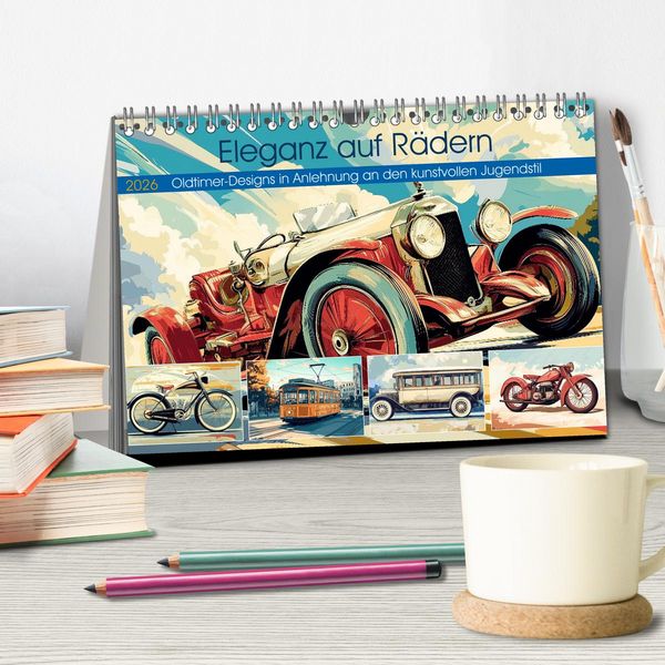 Produktbild: Eleganz auf R&auml;dern (Tischkalender 2026 DIN A5 quer), CALVENDO Monatskalender