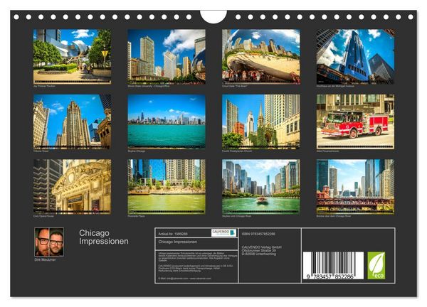 Produktbild: Chicago Impressionen (Wandkalender 2026 DIN A4 quer), CALVENDO Monatskalender