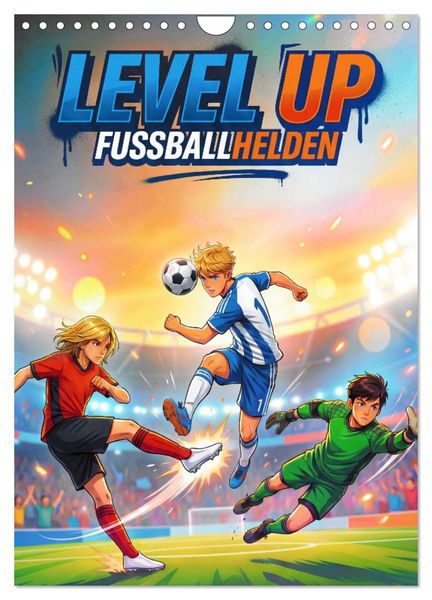 Produktbild: Level Up &ndash; Fu&szlig;ballhelden (Wandkalender 2027 DIN A4 hoch), CALVENDO Monatskalender