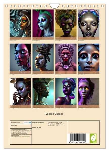 Produktbild: Voodoo Queens (Wall Calendar 2026 DIN A4 portrait), CALVENDO 12 Month Wall Calendar