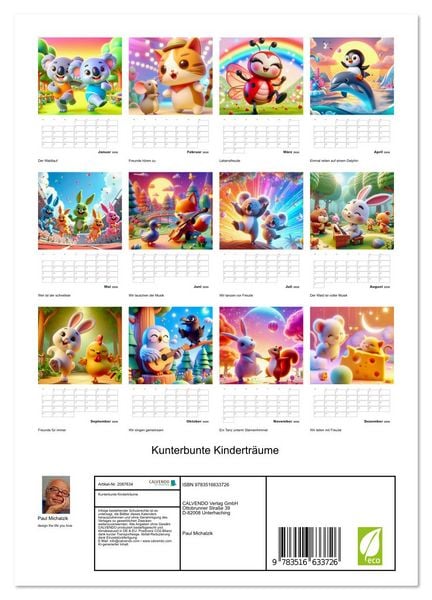 Produktbild: Kunterbunte Kindertr&auml;ume (Wandkalender 2026 DIN A4 hoch), CALVENDO Monatskalender