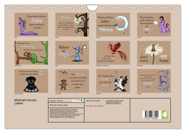Produktbild: Motiviert durchs Leben (Wandkalender 2026 DIN A4 quer), CALVENDO Monatskalender